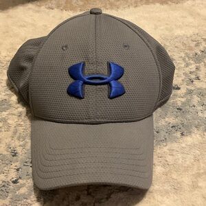 Under Armour Charcoal Cap with Royal Blue Emblem